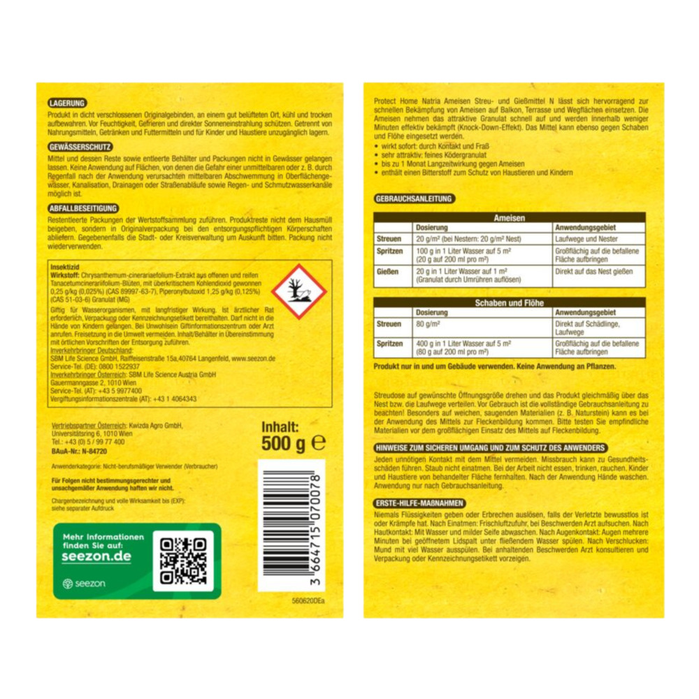 Natria Ameisen Streu- und Gie&szlig;mittel 500 g image number 1