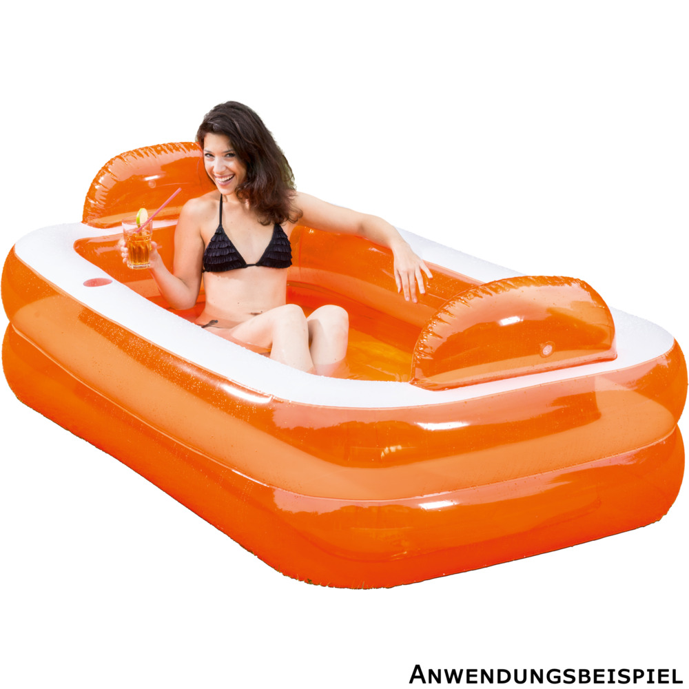 Aufblasbarer Pool "Relax und Genie&szlig;er" orange
