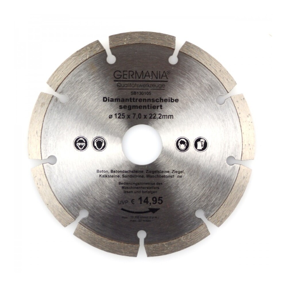 Diamanttrennscheibe 125x2,0x22,2mm segmentiert Beton Ziegeln Sandsteine image number 0