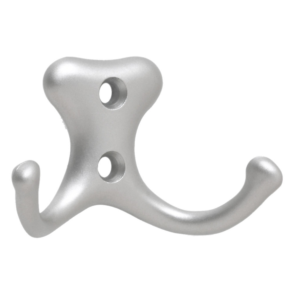 Doppel-Handtuchhaken aus Zinklegierung nickelmatt image number 0