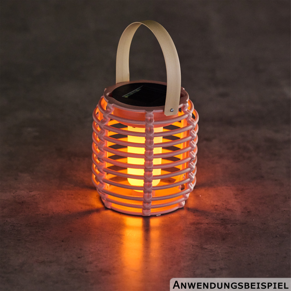 Solar LED-Tischleuchte Rattanoptik image number 2