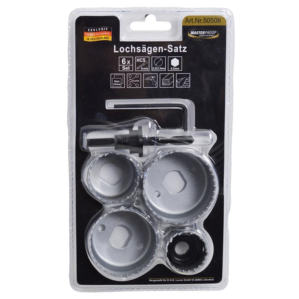 Lochsägensatz 6-teilig 32-38-51-54 mm