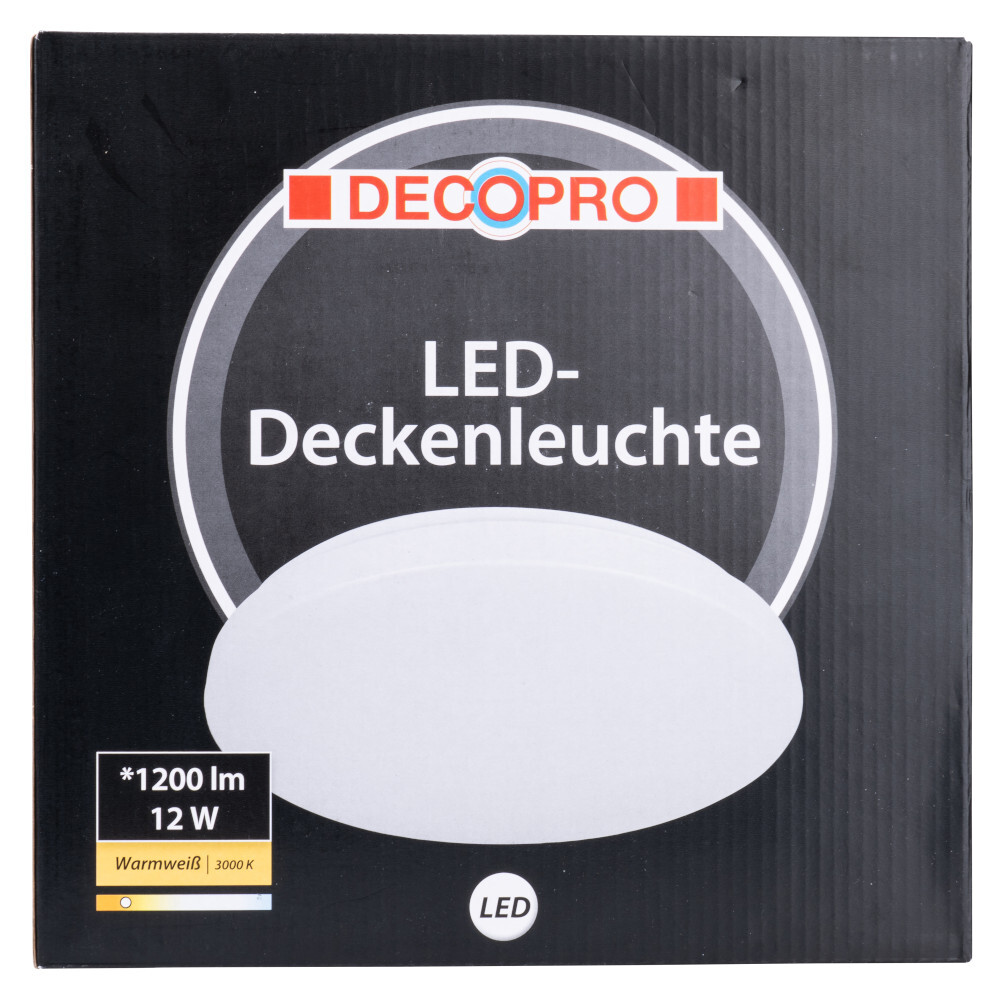 DECOPRO LED-Deckenleuchte rund 26 cm mit warmweißem Licht image number 1