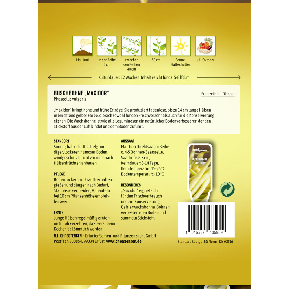 Saatgut Buschbohne Maxidor image number 1