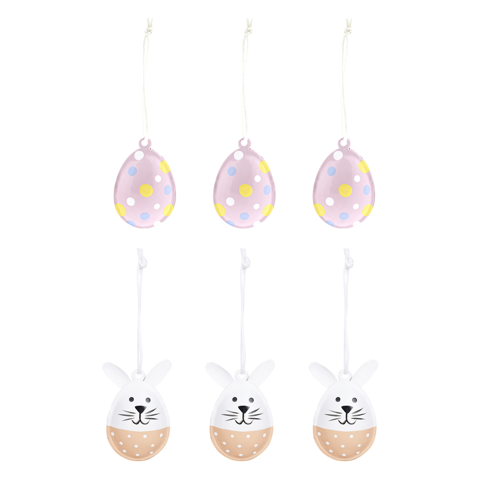 Ostereier aus Metall 6er-Set