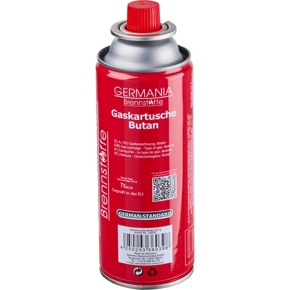GERMANIA® Butan-Gaskartusche 227 g mit Bajonettverschluss image number 2