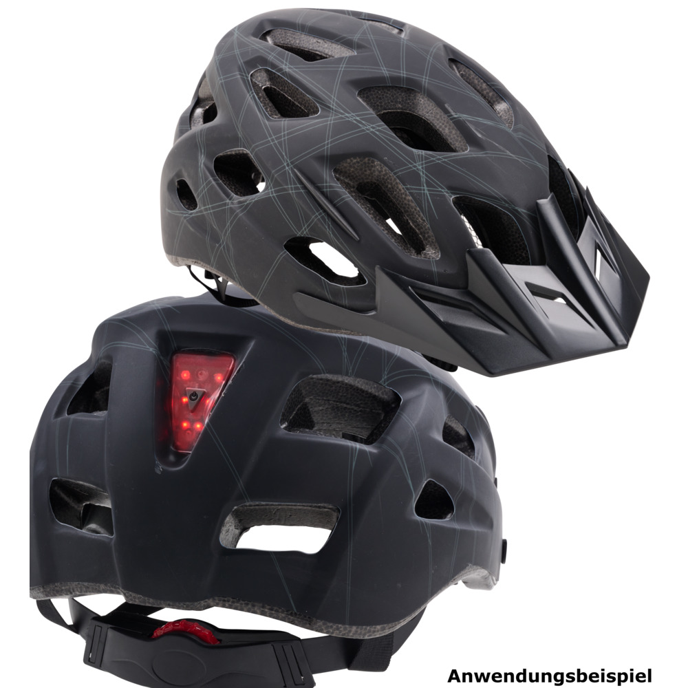 Fahrradhelm mit R&uuml;cklicht Gr&ouml;&szlig;e M (55&ndash;58 cm)