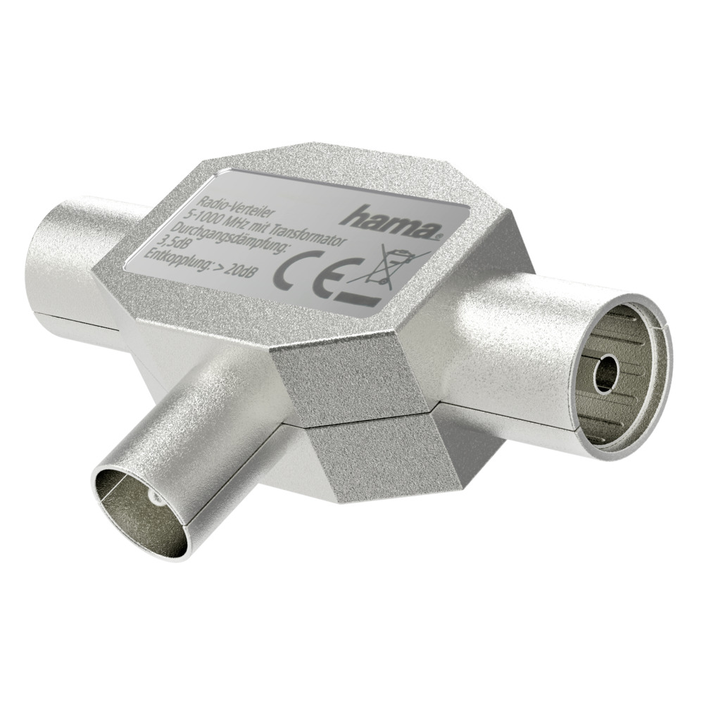 hama® Antennenverteiler  2 x Kupplung - 1 x Stecker