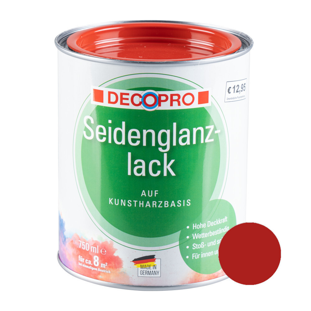 DECOPRO Seidenglanzlack feuerrot RAL 3000 für innen und außen