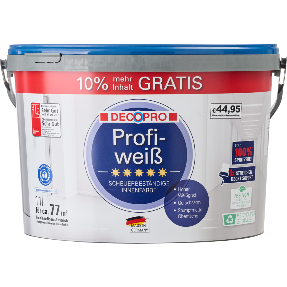 DECOPRO Profiwei&szlig; 11 Liter matt hochdeckend image number 1