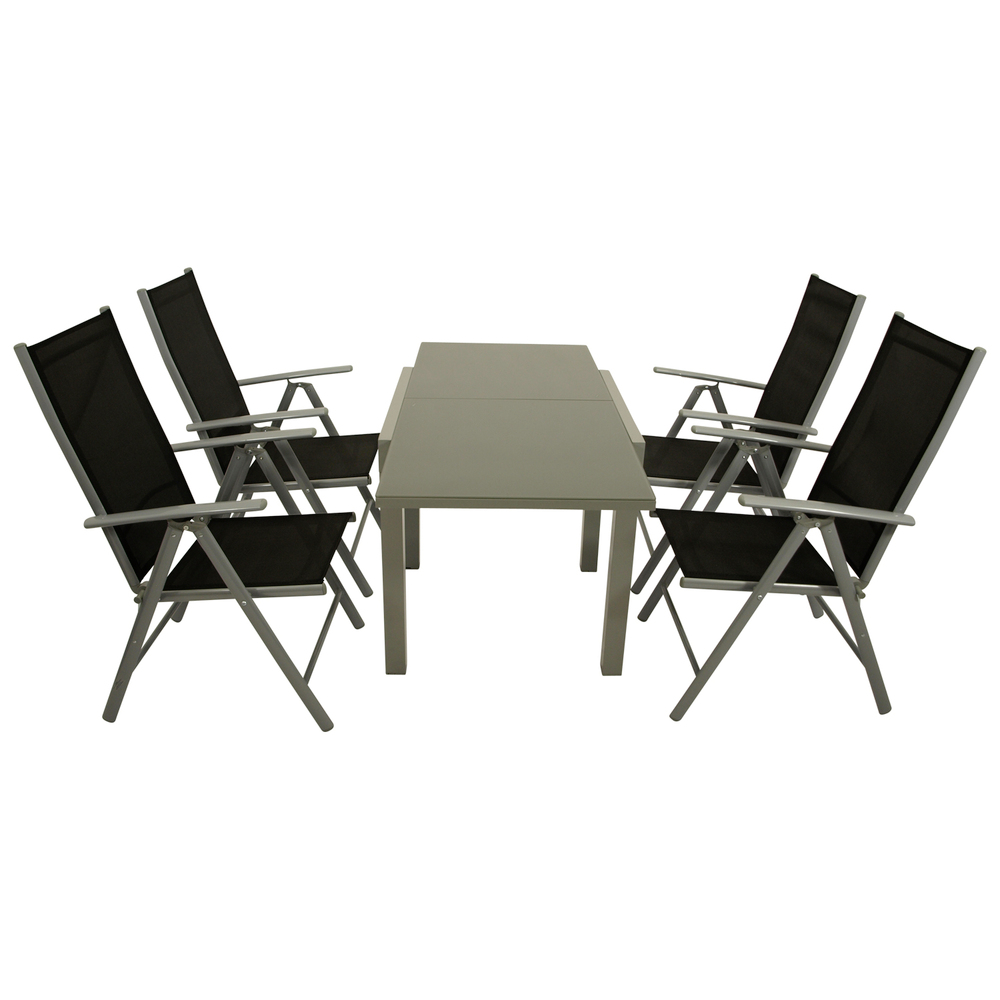 Gartengarnitur 5-teilig Aluminium Textillehne schwarz image number 0