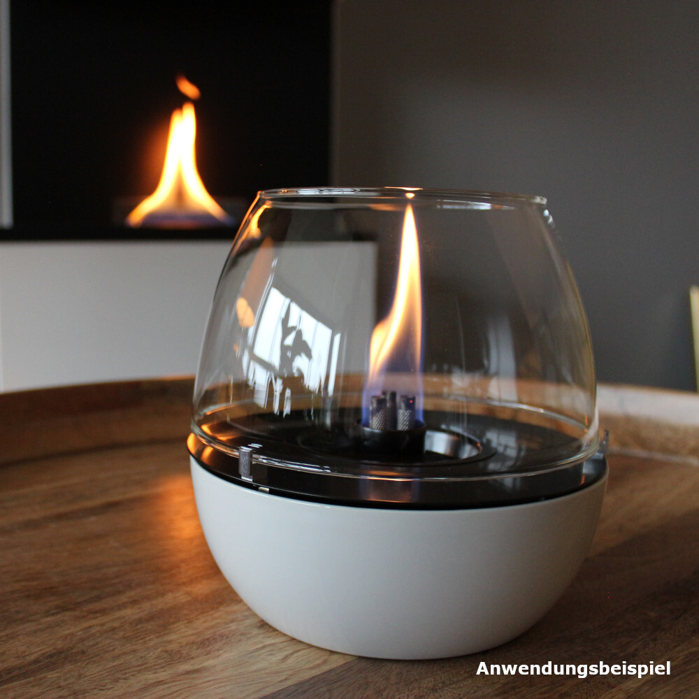 Firefix Tischfeuer Tenderflame „Tulpe“ 18 cm in weiß mit 3-fach Docht image number 1