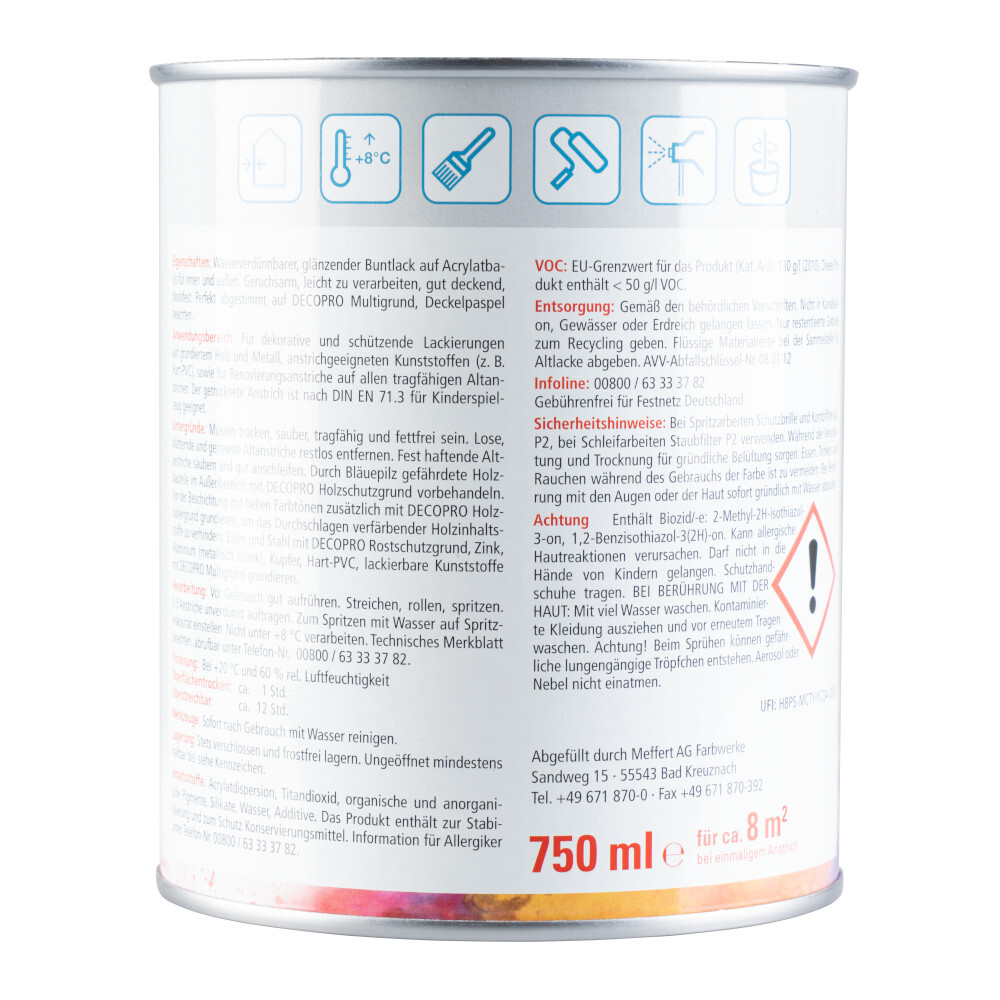 DECOPRO Acryl Glanzlack nussbraun RAL 8011 für innen und außen image number 1