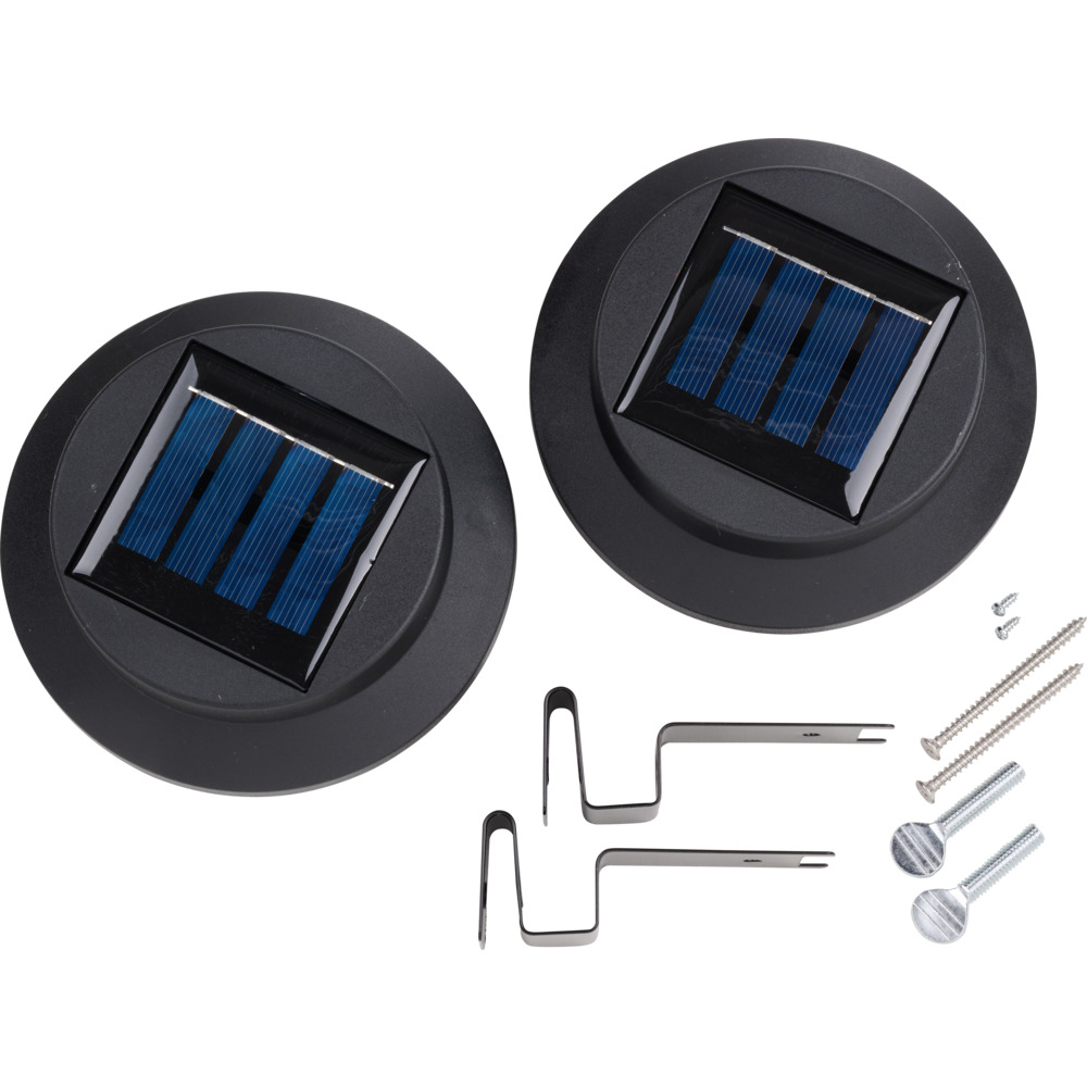 Solar-Dachrinnenleuchten-Set 2 St&uuml;ck aus Kunststoff