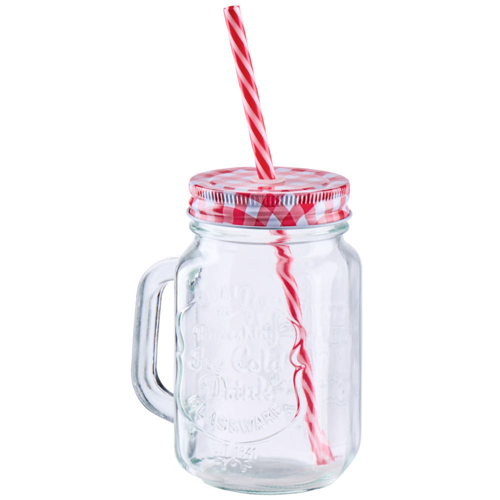 Trinkglas mit Trinkhalm 370 ml - Farbauswahl image number 2