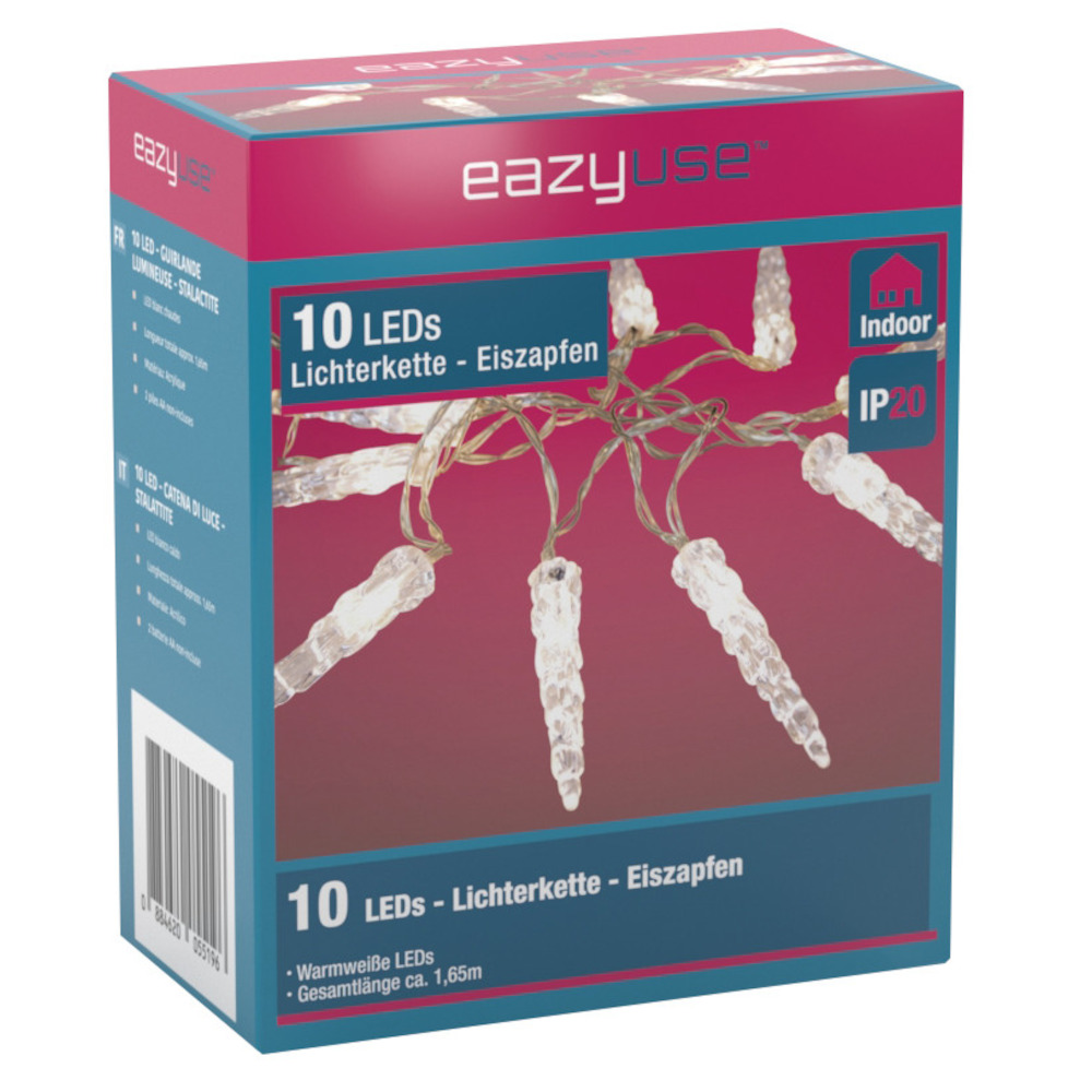 LED-Lichterkette 2,2 m mit 20 Eiszapfen und 20 LEDs image number 0