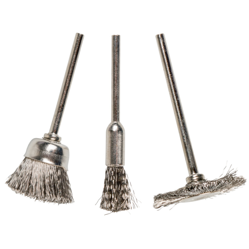 Edelstahl Bürsten Set 3-teilig mit Edelstahlbürsten