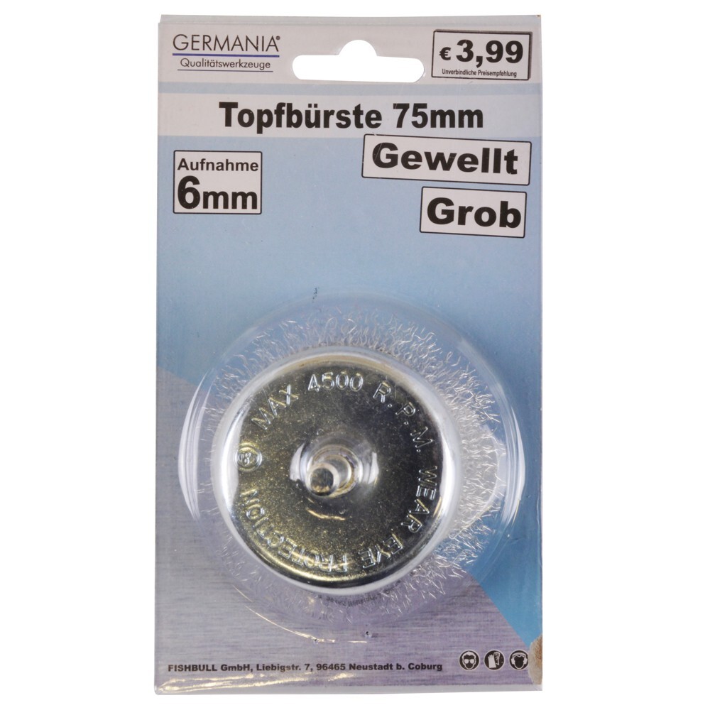 Topfbürste grob gewellt Ø75mm Stahldraht image number 1