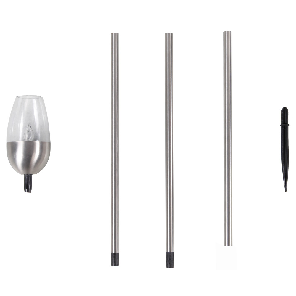 LED-Solar-Gartenfackel 112 cm aus Edelstahl image number 1