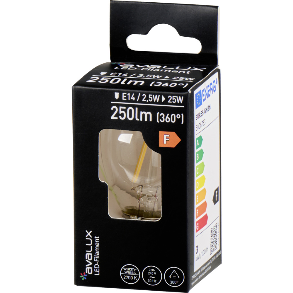 LED Lampe 2,5 Watt in Tropfenform mit E14 Sockel image number 1