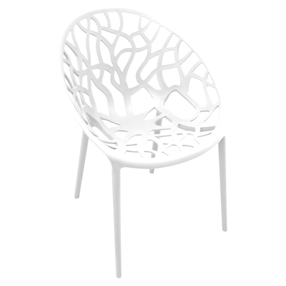 Design Stuhl Kunststoff Weiß 58 x 60 x 80 cm