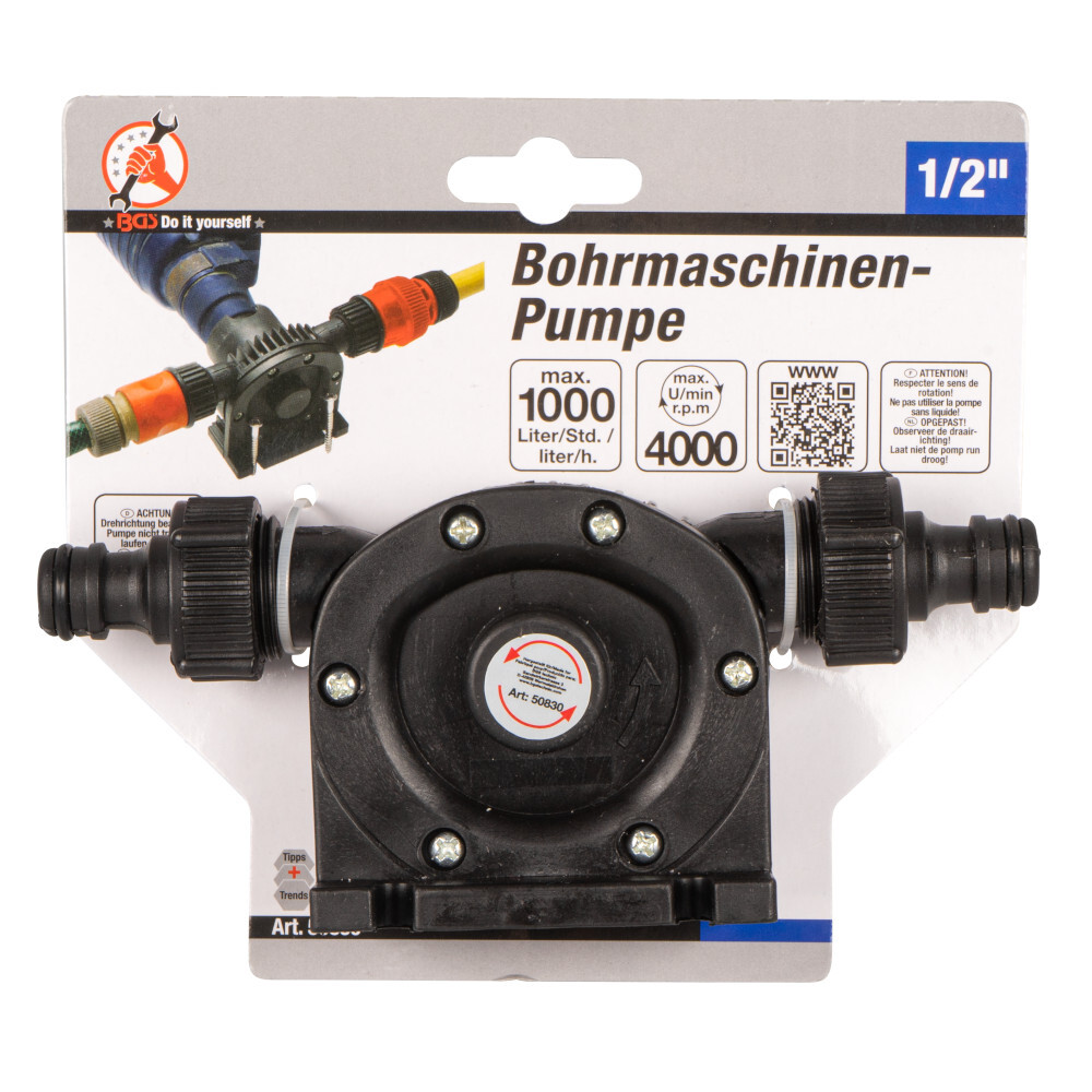 BGS Bohrmaschinen Pumpe 1/2" Anschluß 1000L/h image number 2