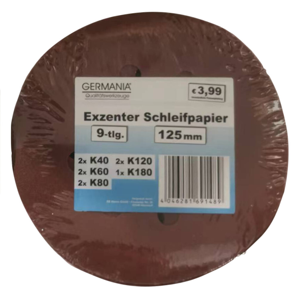 GERMANIA® Schleifpapier-Set 9-teilig 125 mm von K40-180 image number 0