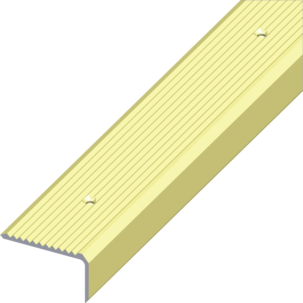 Treppen-Profil breit 100 x 4,1 x 2,3 cm messing gerillt gelocht