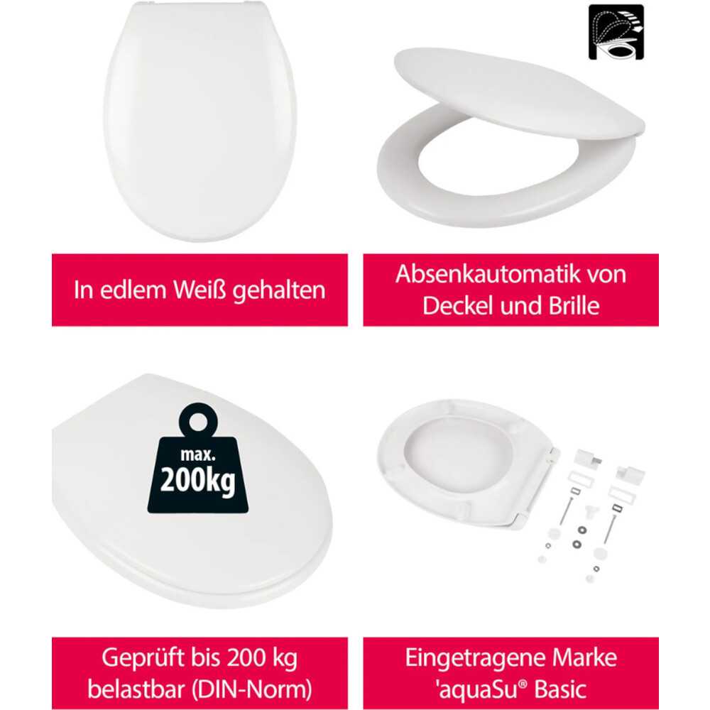aquaSu&reg; Basic WC-Sitz wei&szlig; mit Absenkautomatik image number 6
