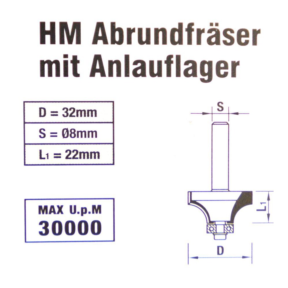 Drillcraft HM-Abrundfräser 32 mm image number 1