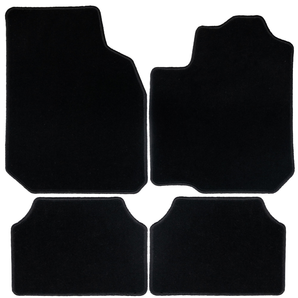 Fußmatten Set Velour 4-teilig in Schwarz