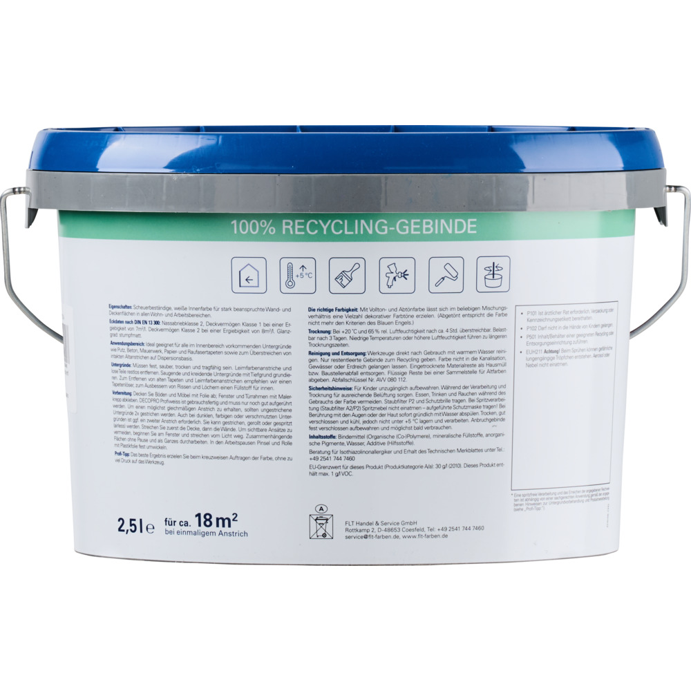 DECOPRO Profiweiß 2,5 Liter matt hochdeckend image number 2