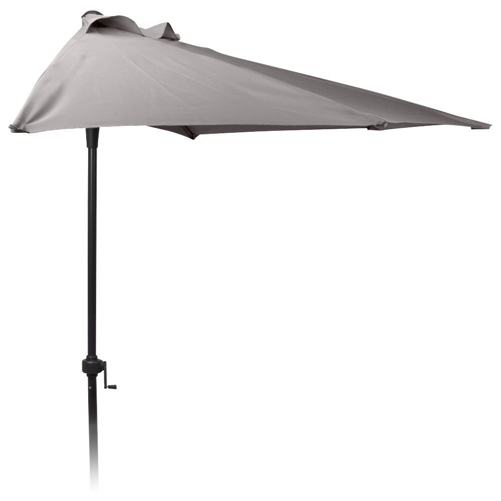 Balkon Sonnenschirm halbrund 250 cm mit Polyesterbezug und Kurbel image number 2