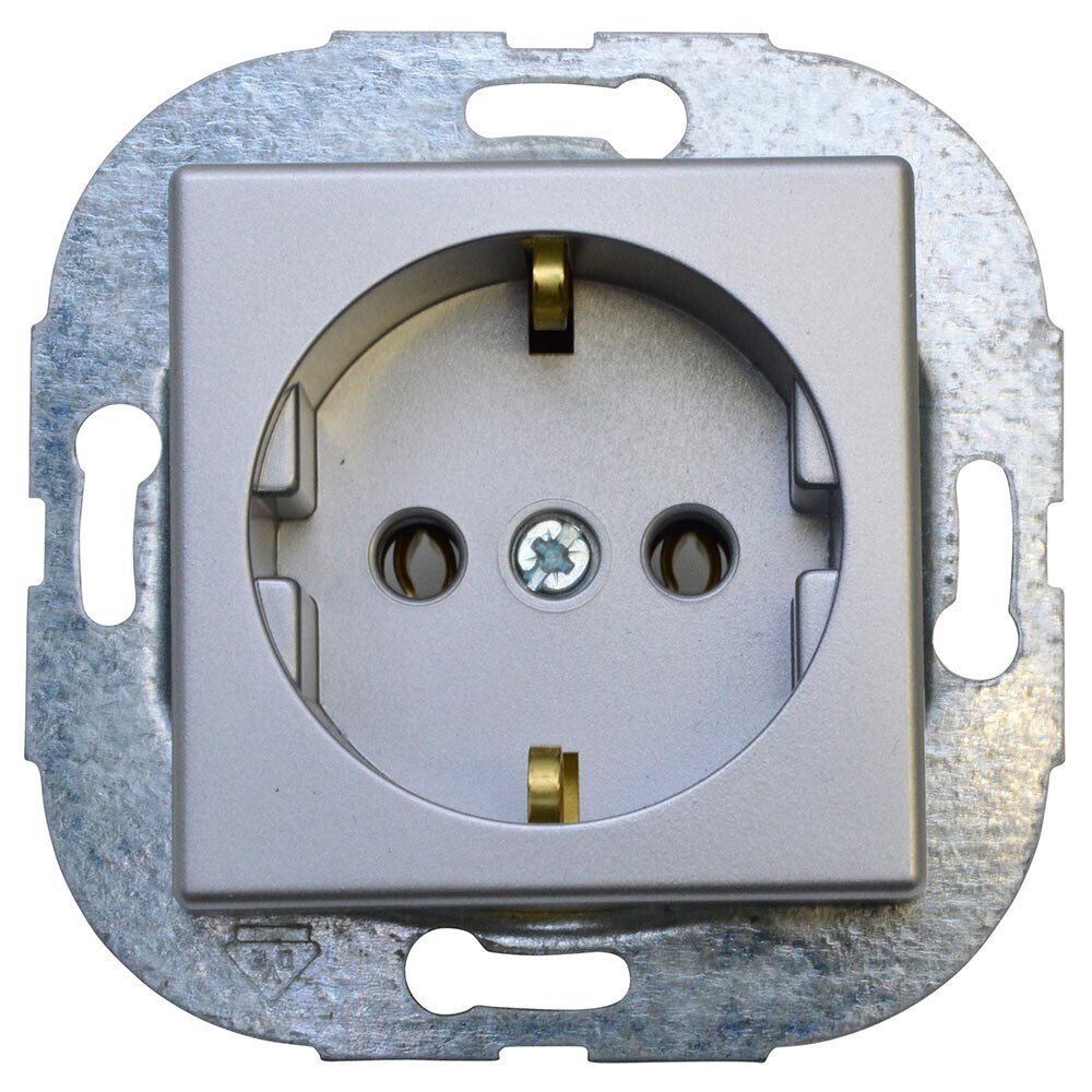 REV Schutzkontakt Steckdose Standard Quadro Einbausteckdose silber image number 0