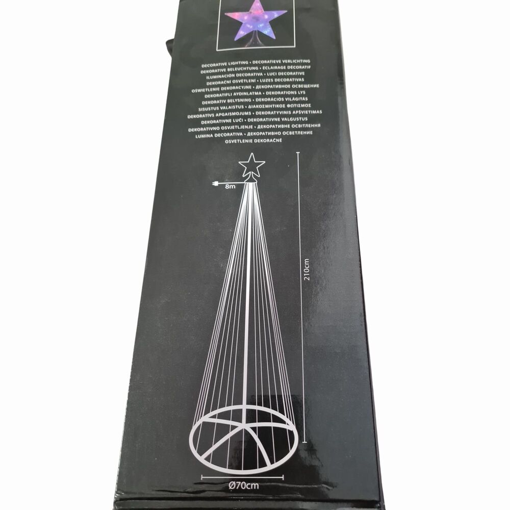 Künstlicher LED Lichterbaum mit Stern 210 cm RGB-Farbwechsel image number 1