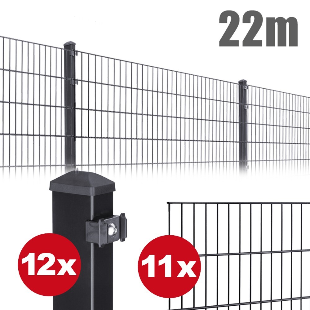 Zaunpaket PICO ca. 0,8 m x ca. 22 m anthrazit verzinkt pulverbeschichtet image number 0