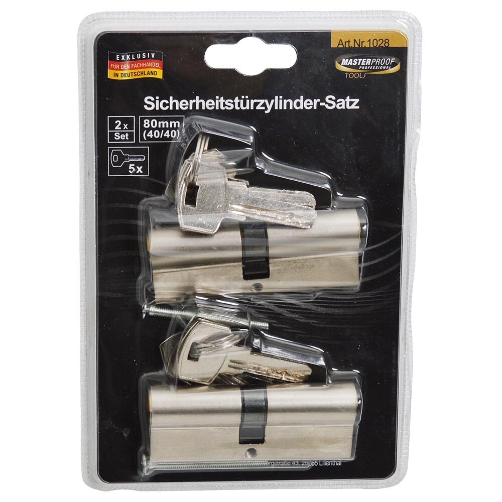 Sicherheitstürzylinder Satz 2-teilig 80 mm