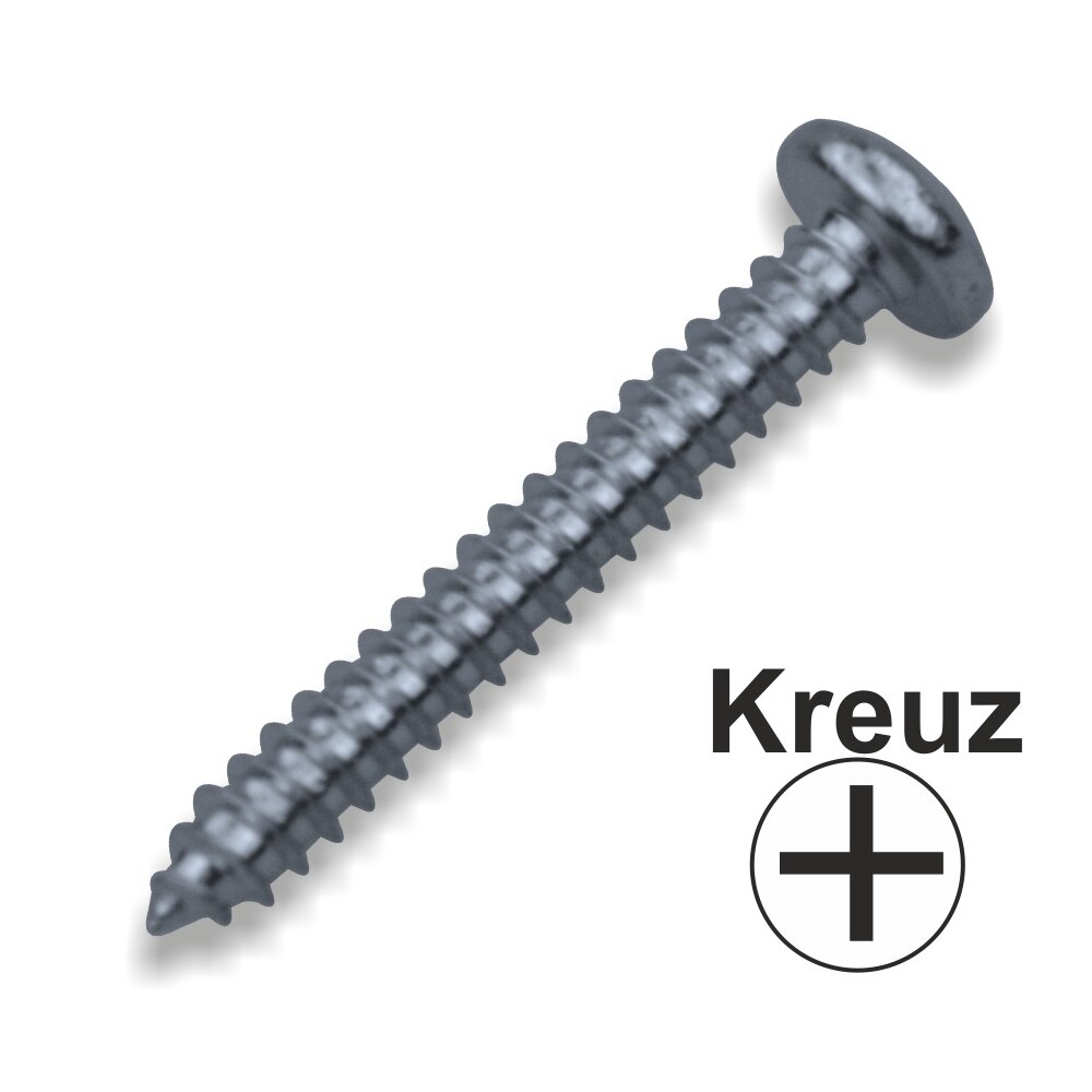 Linsenblechschraube 4,2 x 32 mm DIN7981 Linsenkopf galvanisch verzinkt Kreuzschlitz image number 0