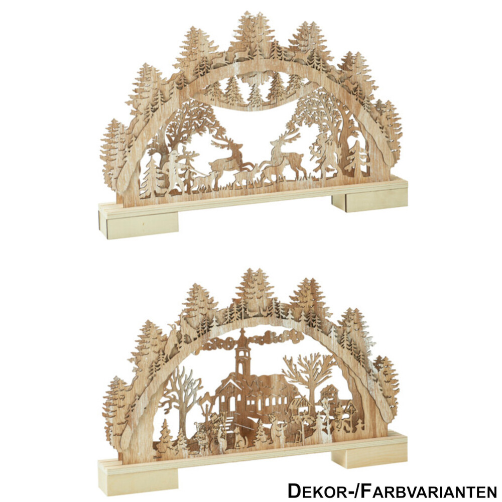 LED-Lichterbogen Weihnachtsdorf 27 cm, 2-fach sortiert