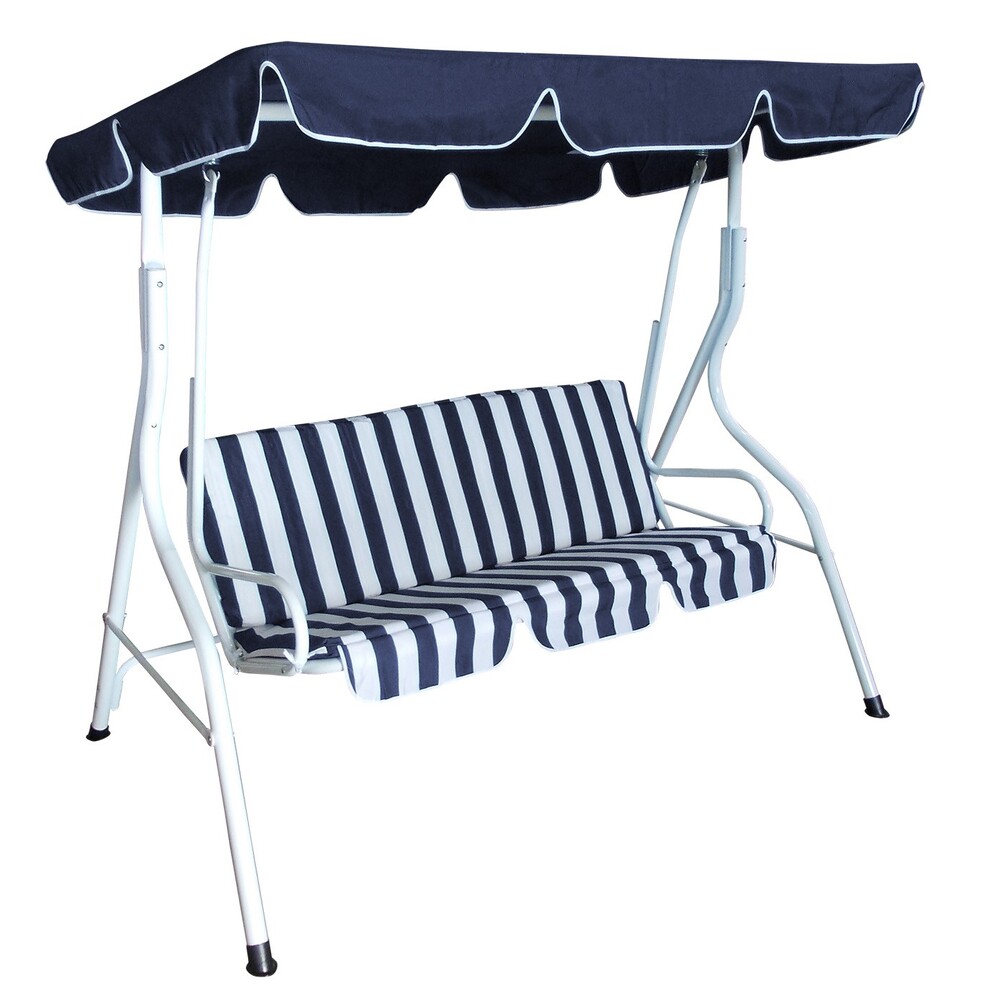 Hollywoodschaukel 3-Sitzer in Weiss und Blau image number 0