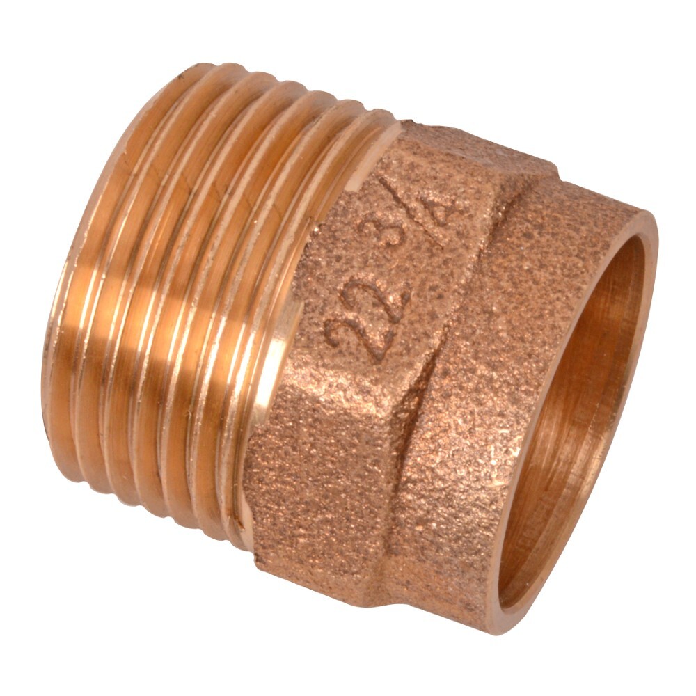 Übergangsnippel für Kupferrohr Rotguss 22 mm x ¾'' Aussengewinde image number 0