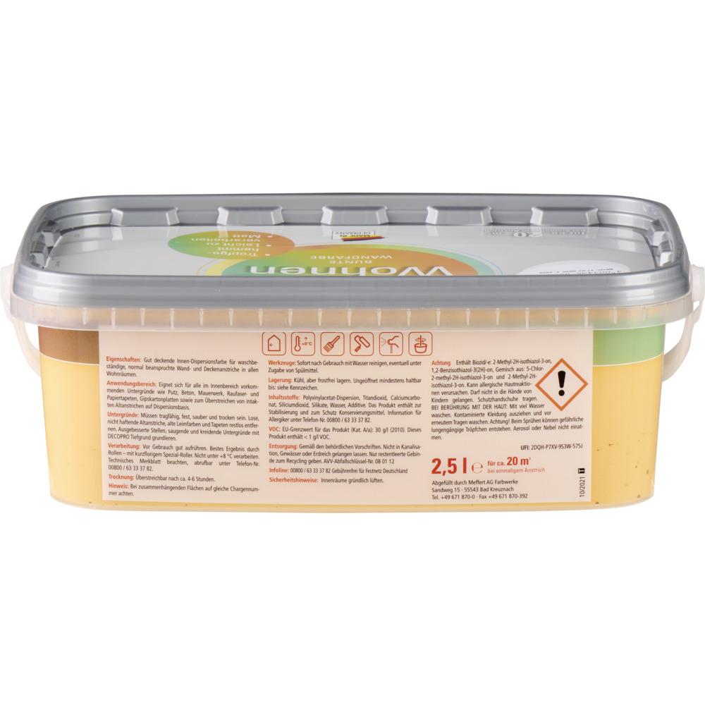DECOPRO Wandfarbe 2,5 Liter oranje matt image number 2