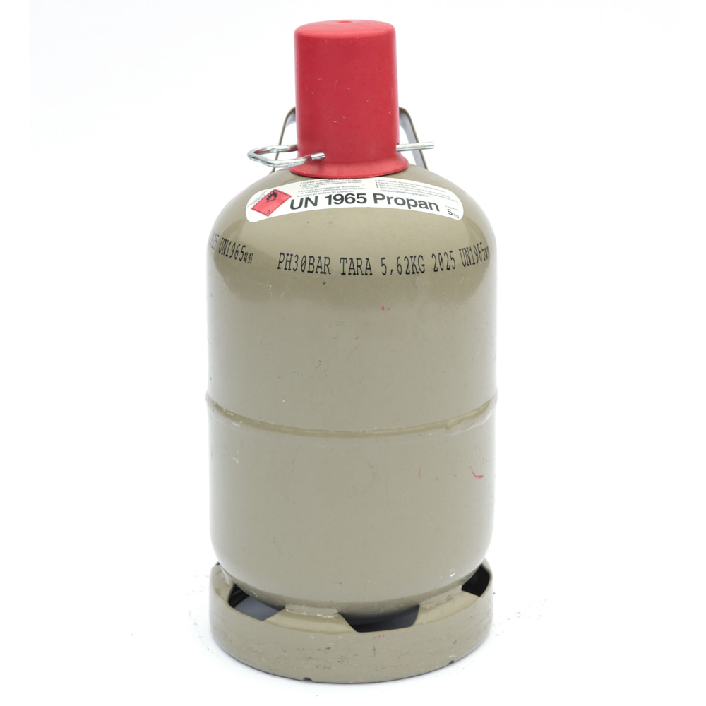 Rheingas Propan Gasfüllung 5 Kg Eigentumsflasche grau