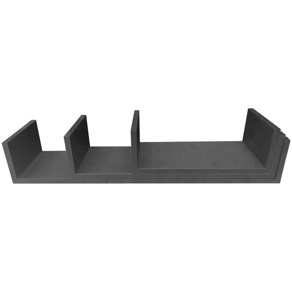 Wandregal 3er-Set schwarz 30/45/60 x 15 x 10 cm image number 1