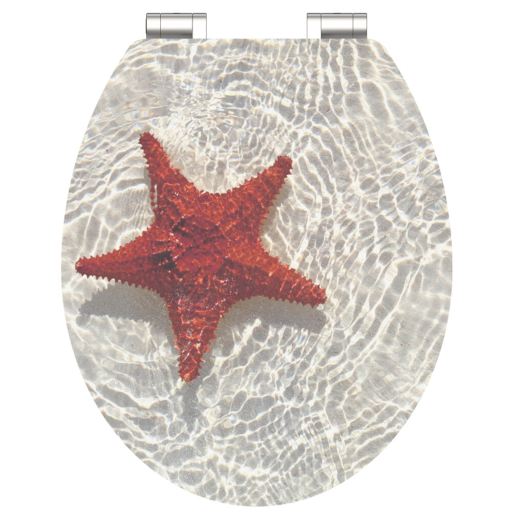 WC-Sitz mit Absenkautomatik MDF High Gloss Red-Starfish image number 0