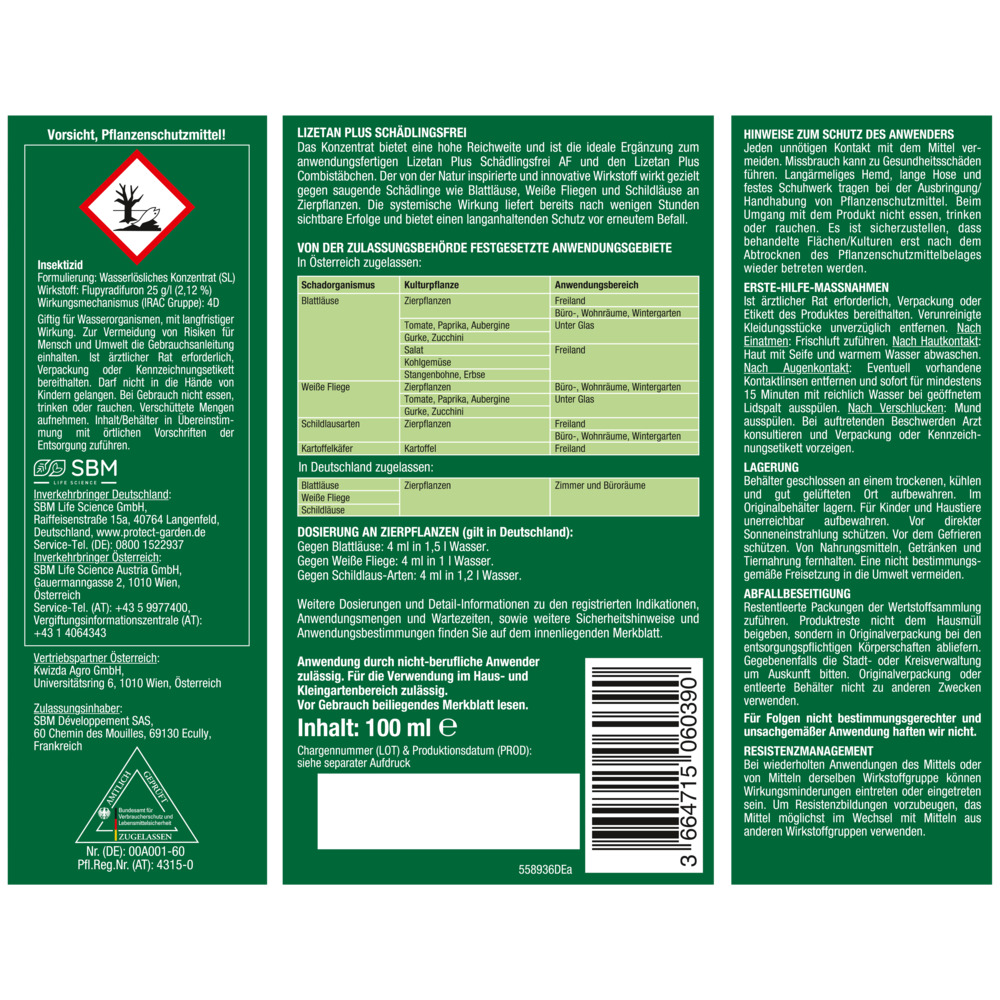 Lizetan® Plus Schädlingsfrei Konzentrat 100 ml image number 1