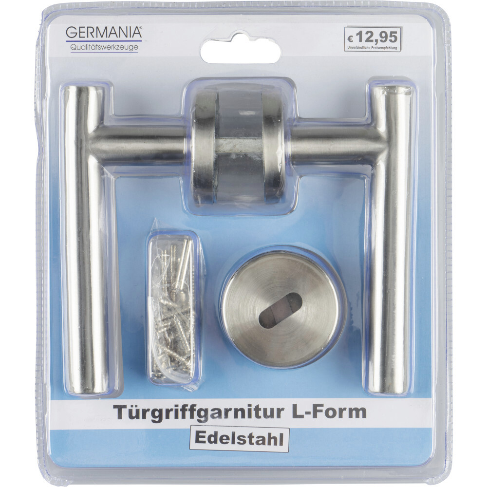 GERMANIA® Türgriff Drückergarnitur L-Form aus Edelstahl image number 3