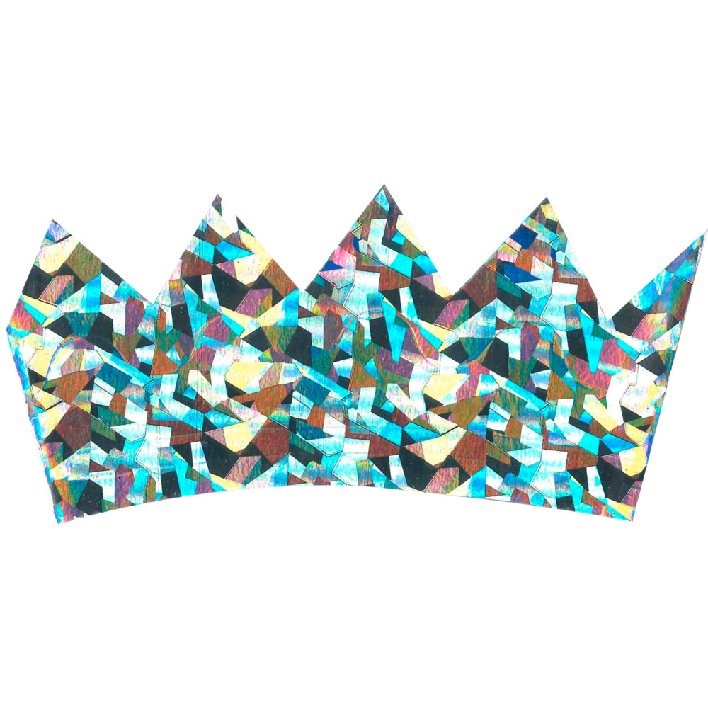 Partykronen aus Papier 5 St&uuml;ck Gold und Silber Hologrammoptik image number 1