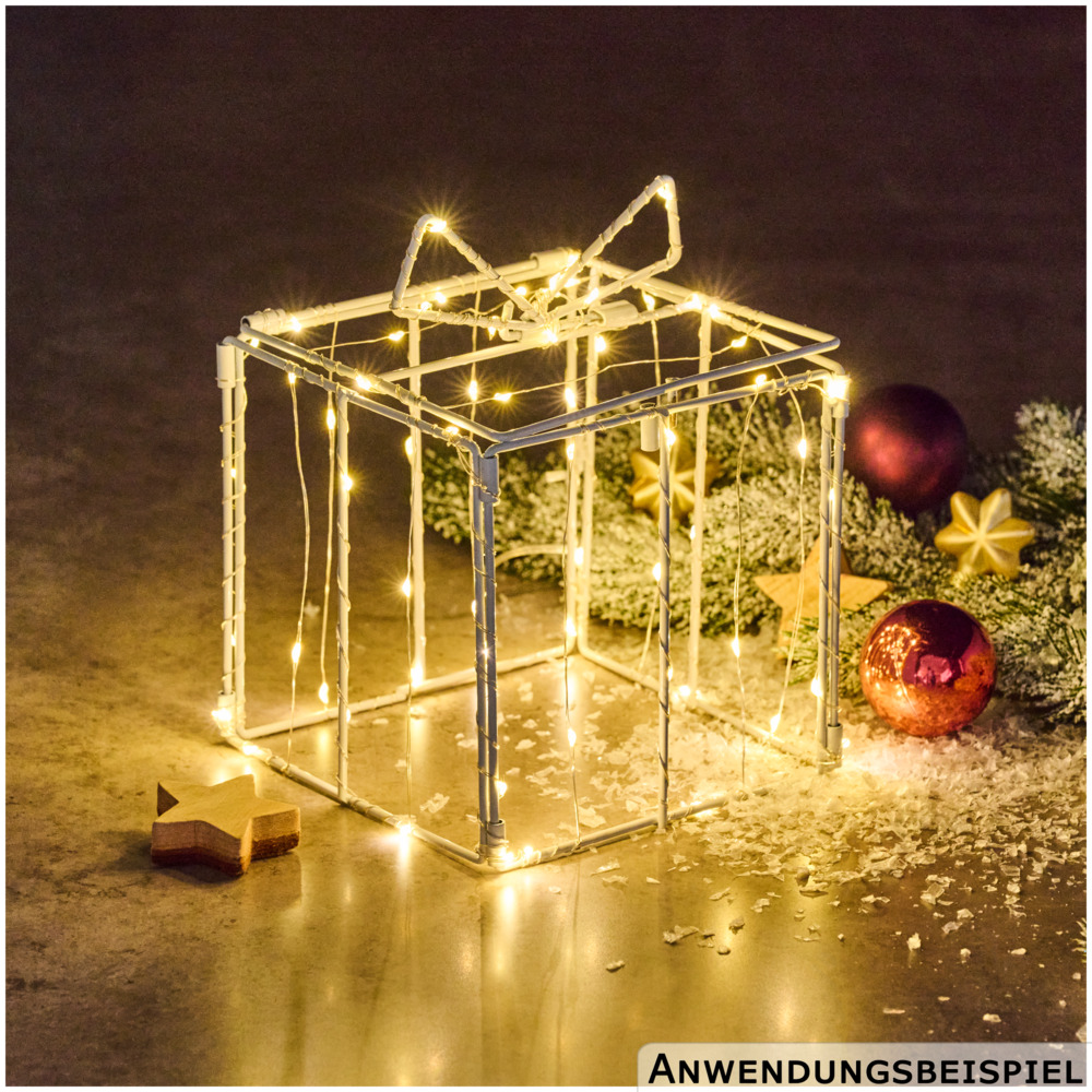 LED-Geschenkbox weiß faltbar 57 LEDs 15 cm image number 2