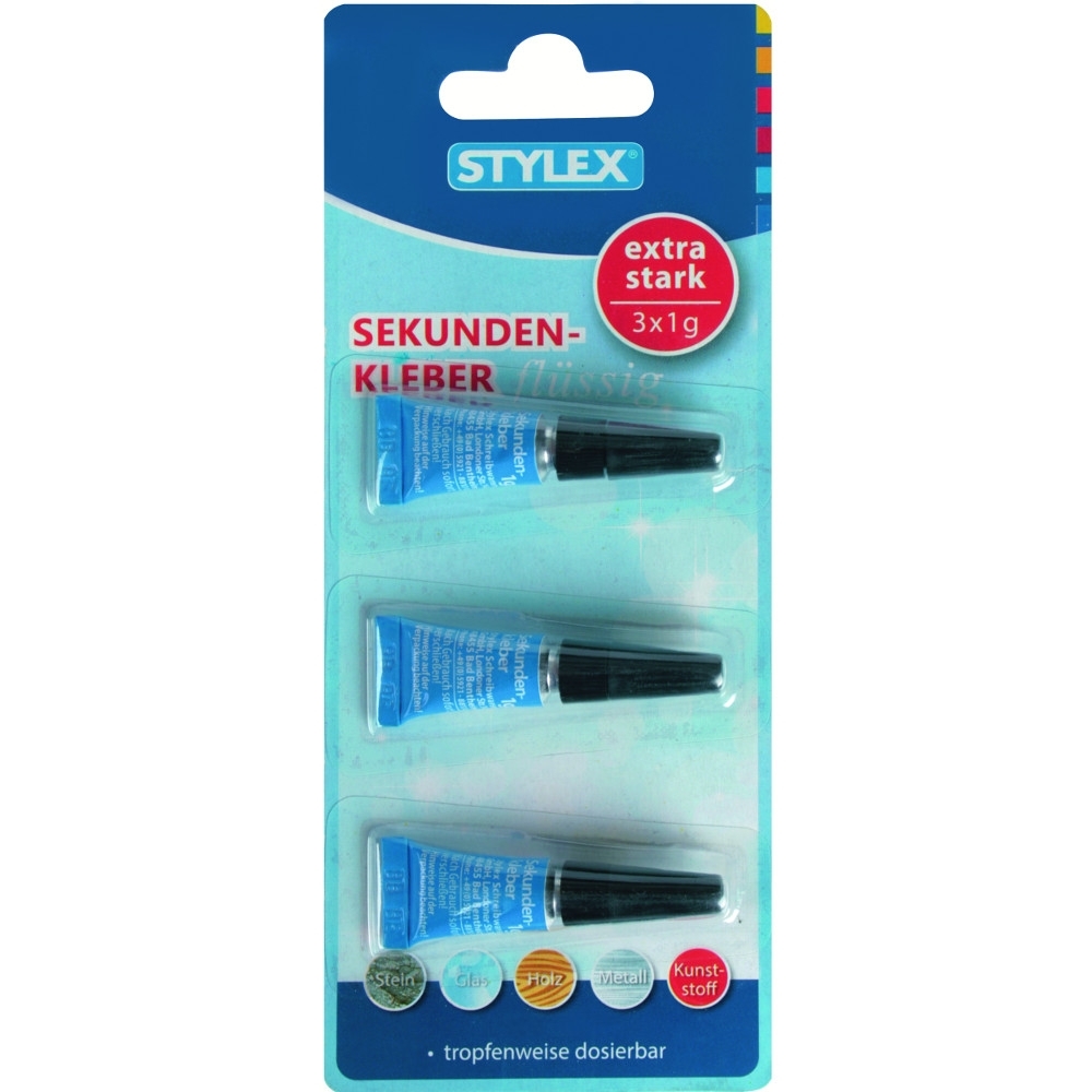Sekundenkleber 3 x 1 g Tuben extra stark image number 0